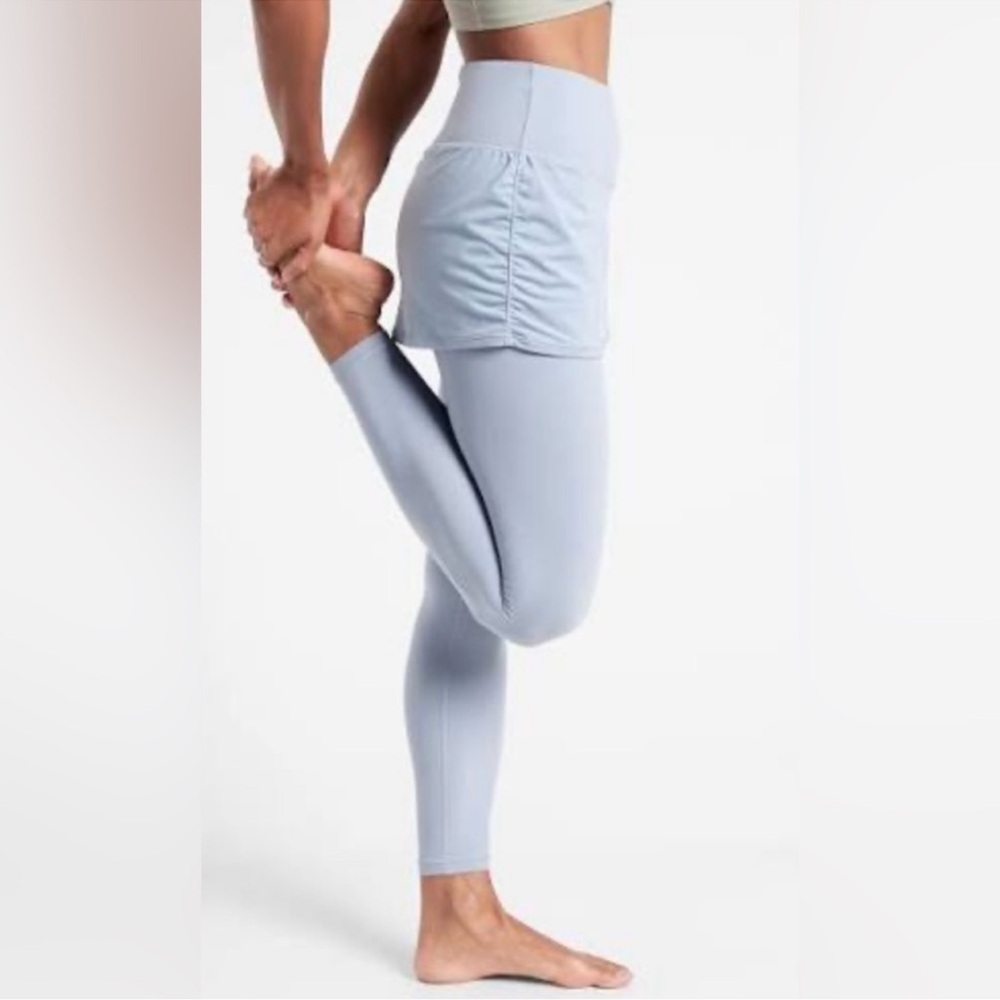 Athleta Light Blue Skirted Leggings - Picture 2 of 7